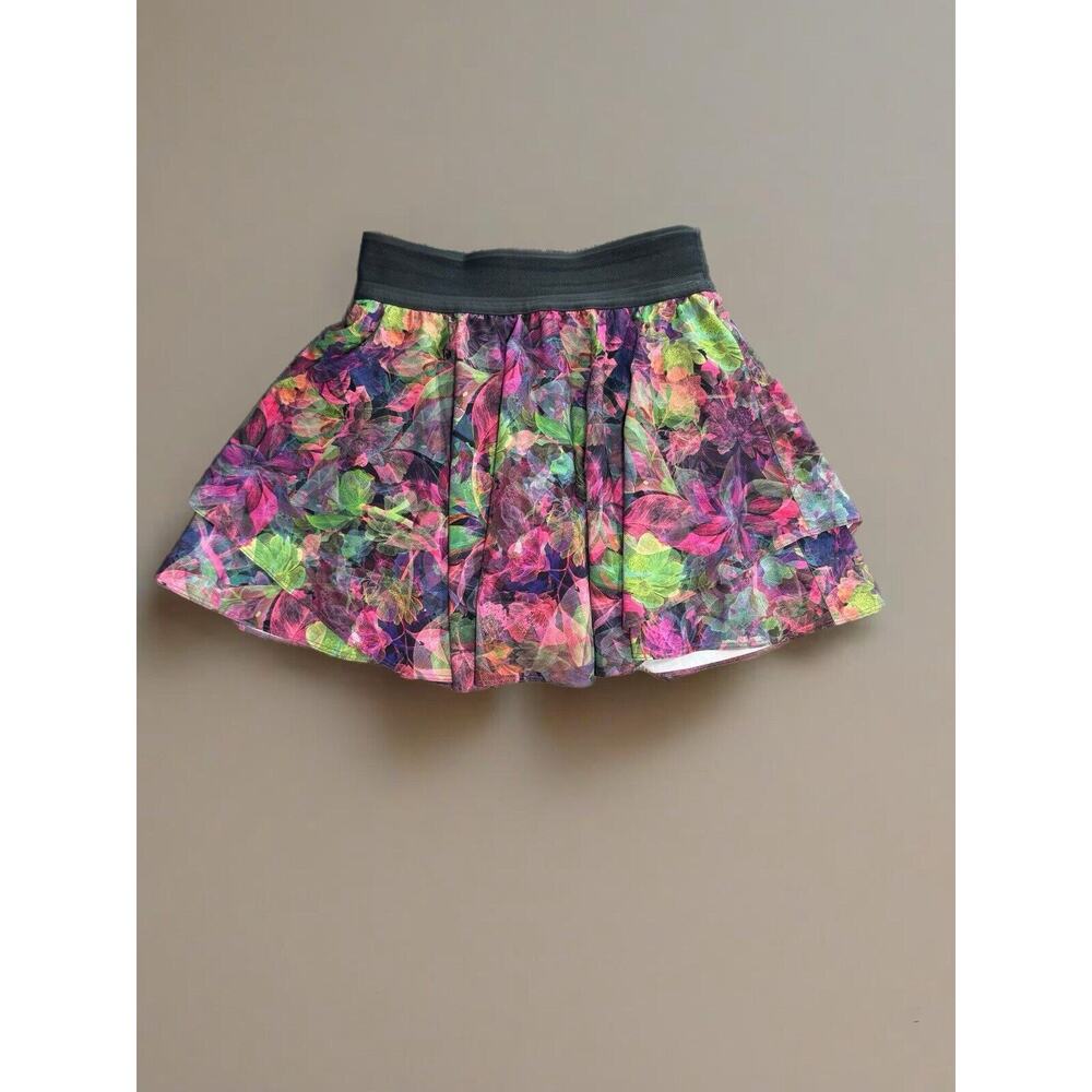 Lululemon Court Rival High Rise Tennis Pickleball Skirt Vivid Floral Size 4